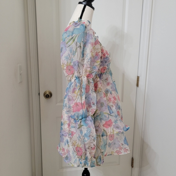 Forever 21 Size S Organza Puff Sleeve Babydoll Mini Dress, Exc. Used Condition - Picture 9 of 16